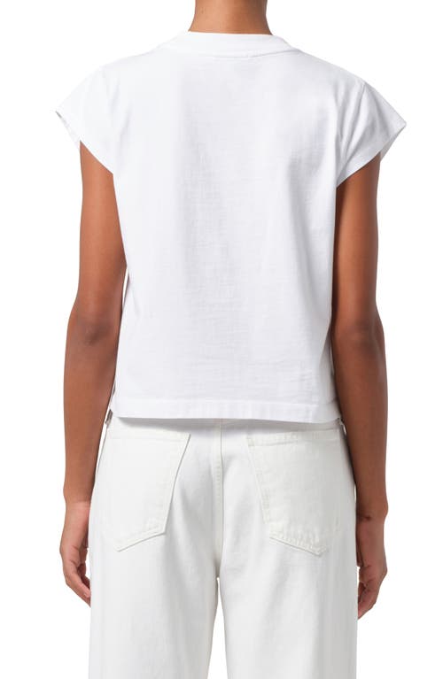 Shop Agolde Bryce Cap Sleeve T-shirt In White