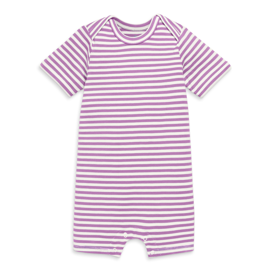 PRIMARY PRIMARY ORGANIC BABYSUIT SHORTIE IN STRIPE