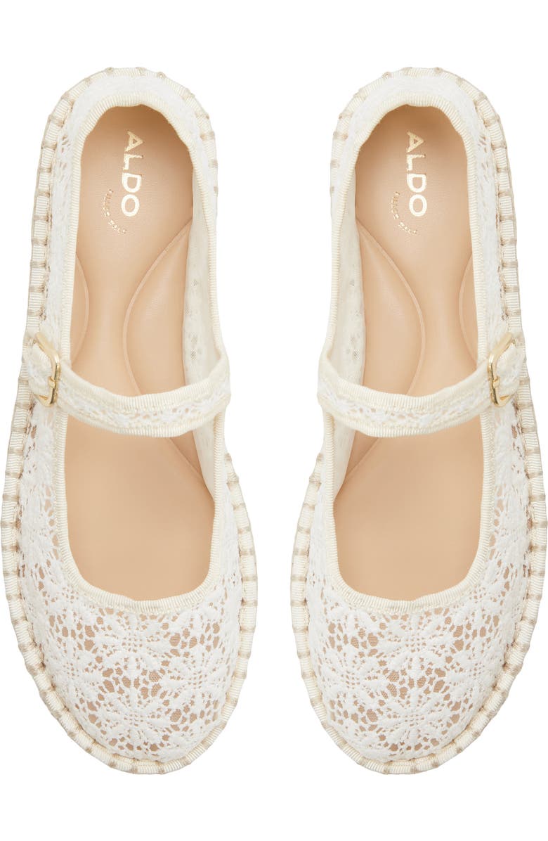 ALDO Alissie Mesh Ballet Flat, Alternate, color, White/ Bone