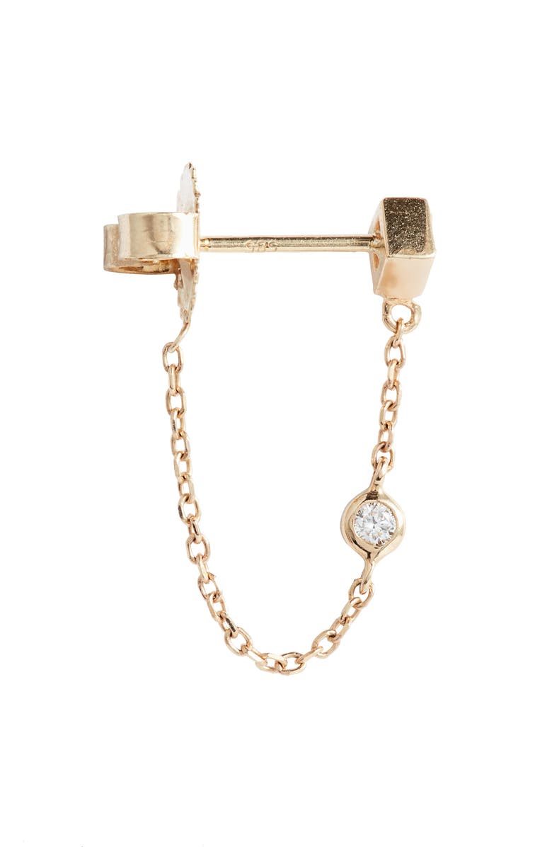 Anzie Cléo Emerald & Diamond Front/Back Earrings, Alternate, color, Green/ Gold