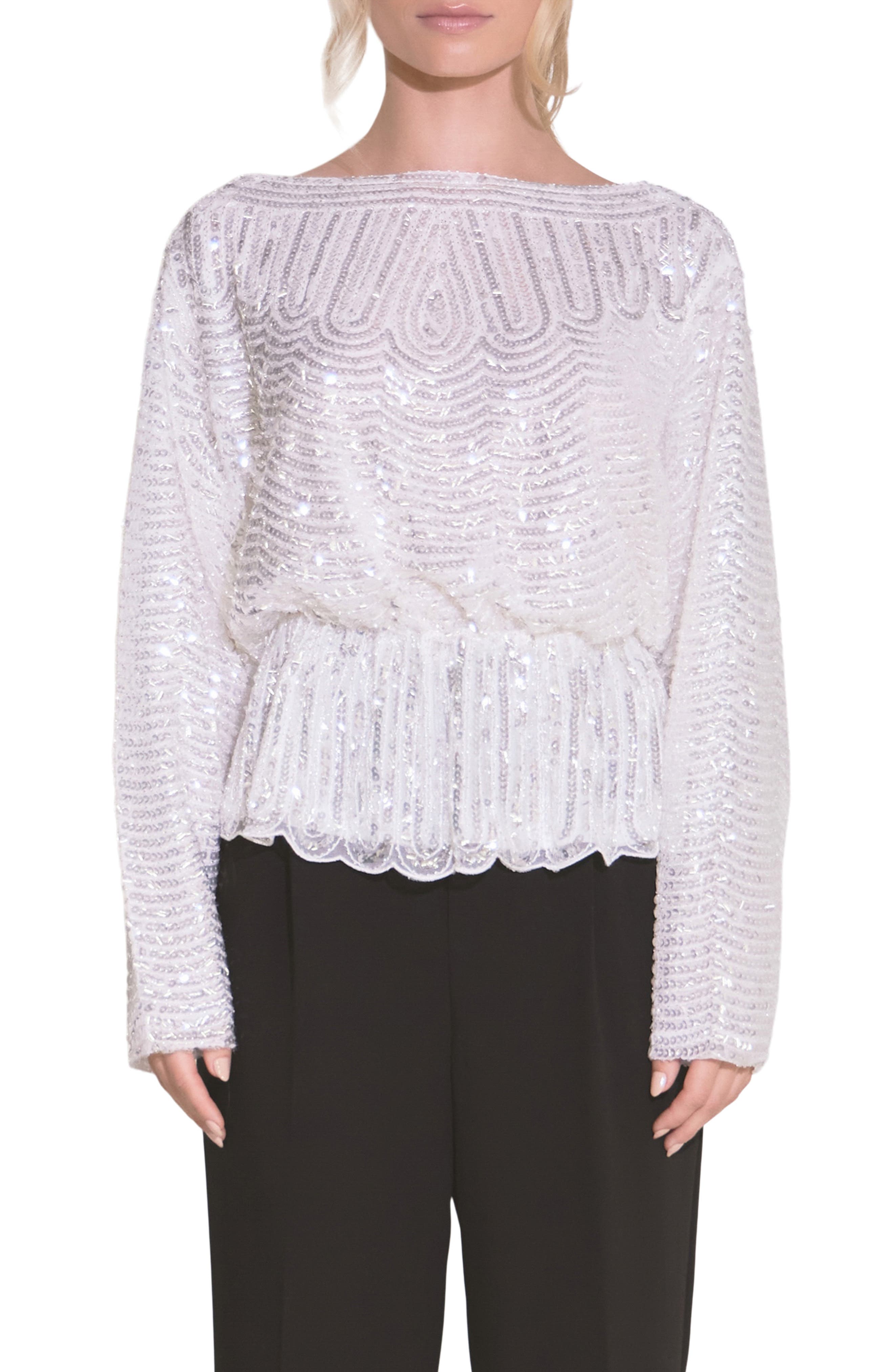 Sequin Peplum Top
