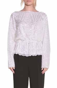 Sequin Peplum Top