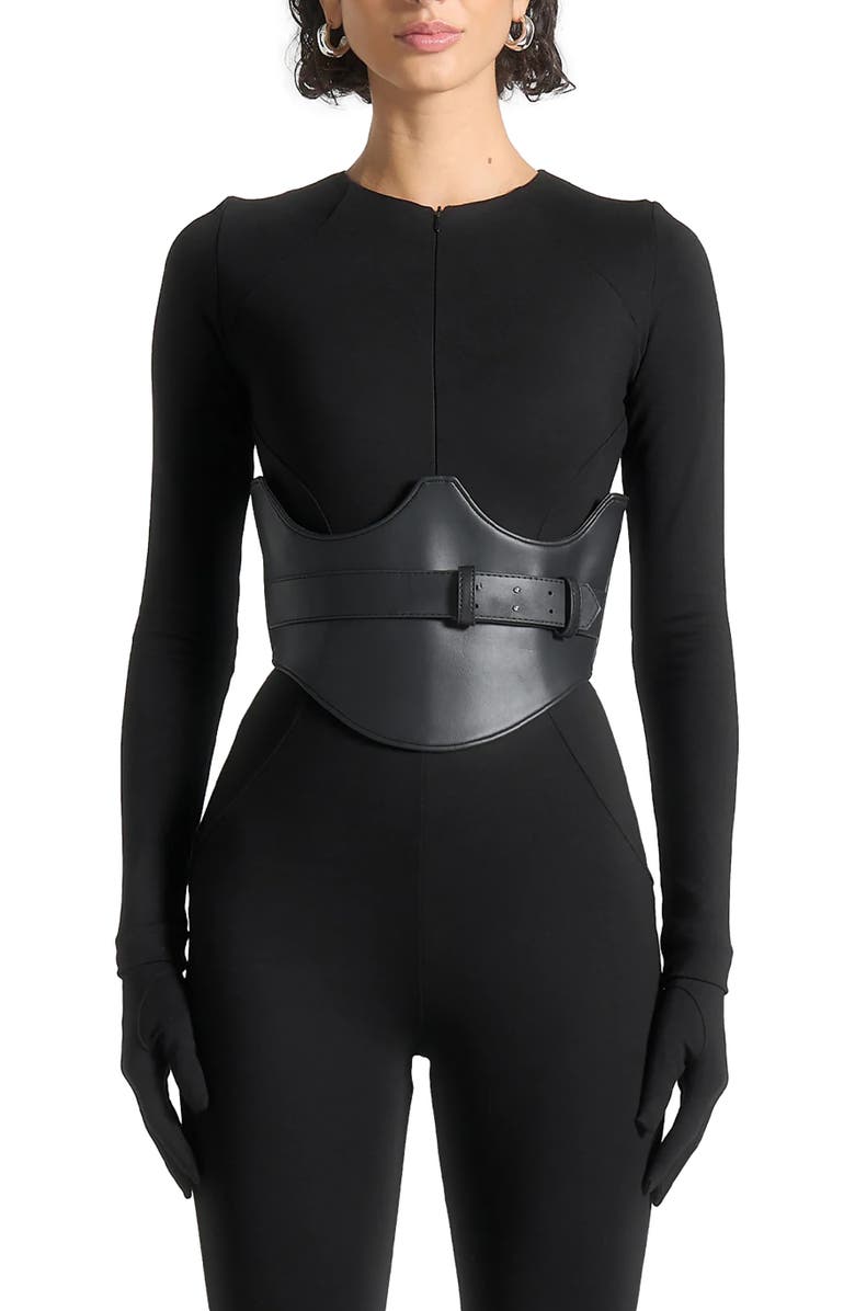 Manière De Voir Leather Corset Belt, Alternate, color, 