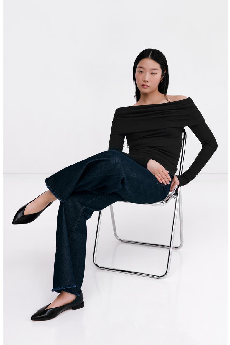Bennett Off the Shoulder Knit Top, Alternate, color, BLACK
