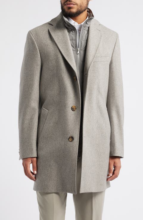 Delroy Wool Topcoat with Removable Bib