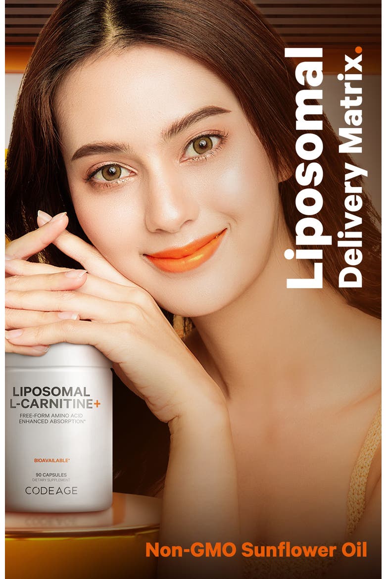 Liposomal L-Carnitine 500mg Supplement, Alternate, color, White