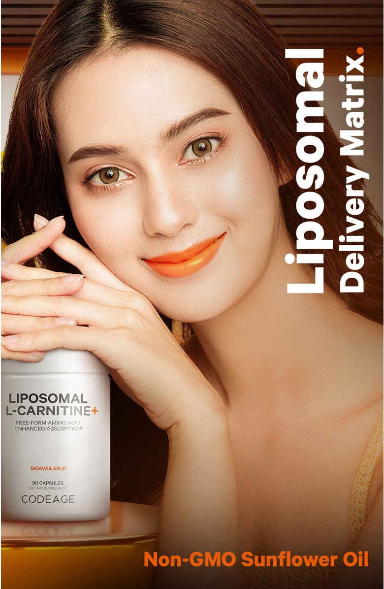 Codeage Liposomal L-Carnitine 500mg Supplement, Alternate, color, White