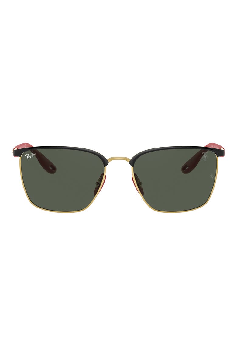 56mm Square Sunglasses, Main, color, TOP BLACK
