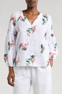 Tommy Bahama Florentina Flourish Linen Popover Top