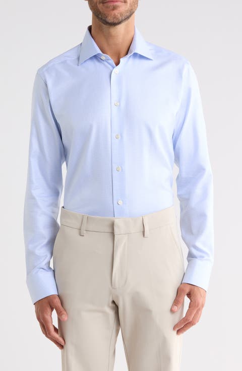 Slim Fit Houndstooth Twill Shirt