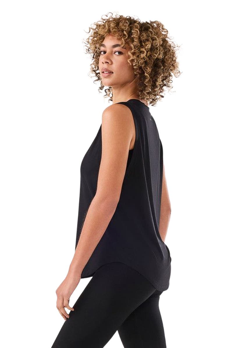 Tavi High Neck Muscle Tank, Alternate, color, Ebony