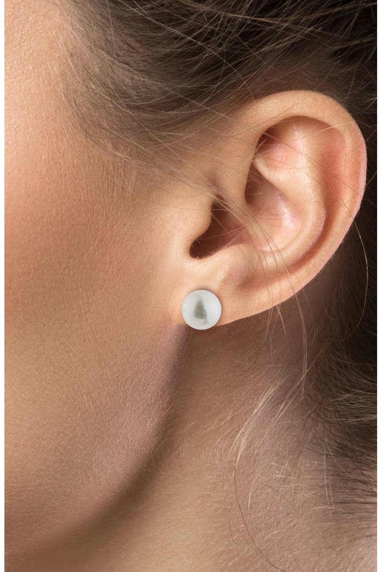 Sterling Silver Cultured Freshwater Pearl Stud Earrings (Nordstrom Exclusive), Alternate, color, WHITE/ SILVER