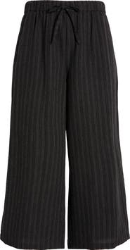 Eileen Fisher Organic Linen Blend Ankle Wide Leg Pants