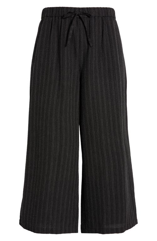 Eileen Fisher Organic Linen Blend Ankle Wide Leg Pants In Gray