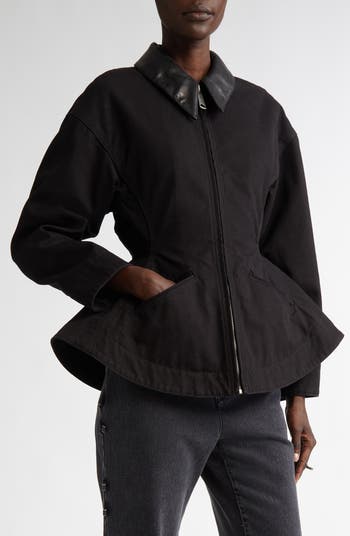 ジャケット ALEXANDER MCQUEEN COTTON JACKET McQueen Exaggerated Cotton Canvas Peplum Jacket | Nordstrom