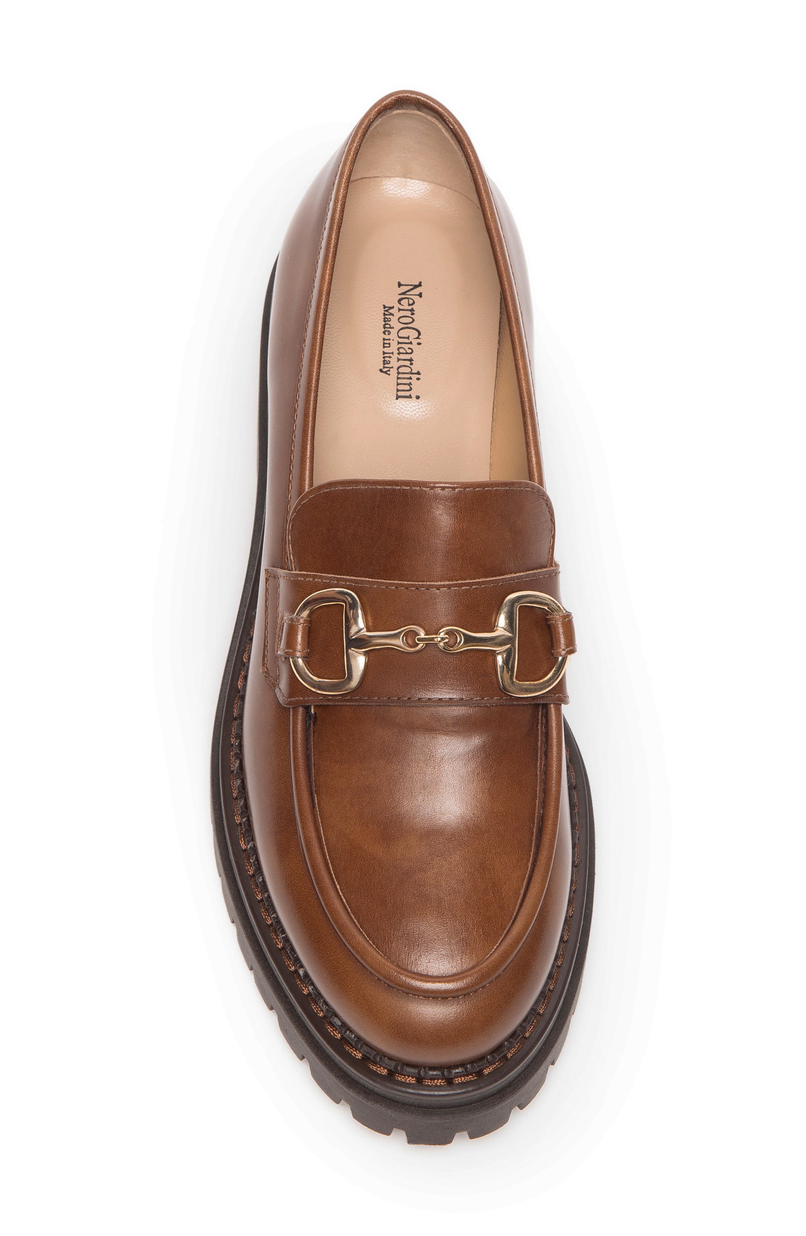 NeroGiardini Bit Platform Loafer, Alternate, color, Cognac