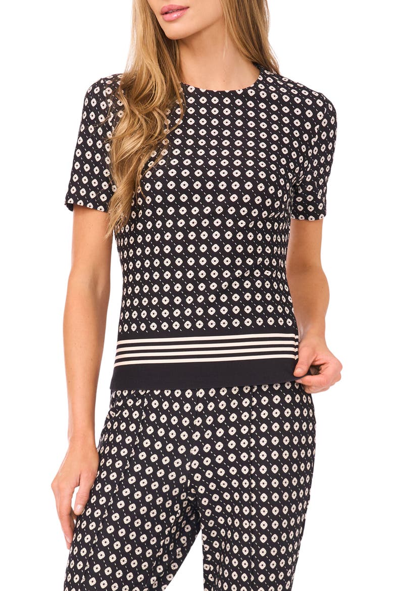 Midge Geo Print Knit Top, Main, color, RICH BLACK