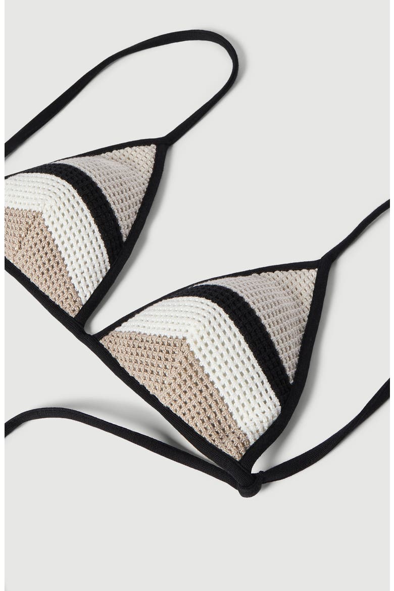 Cotton net knit bikini top, Alternate, color, Panama