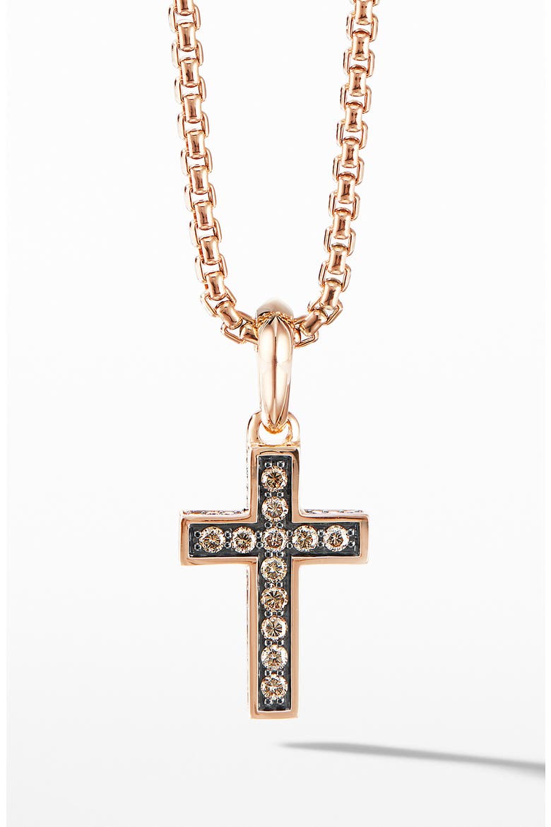 Pavé Brown Diamond Pendant, Main, color, 18KT ROSE GOLD