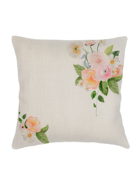 Bouquet Charmant Linen Euro Pillow 26x26 with Down Insert