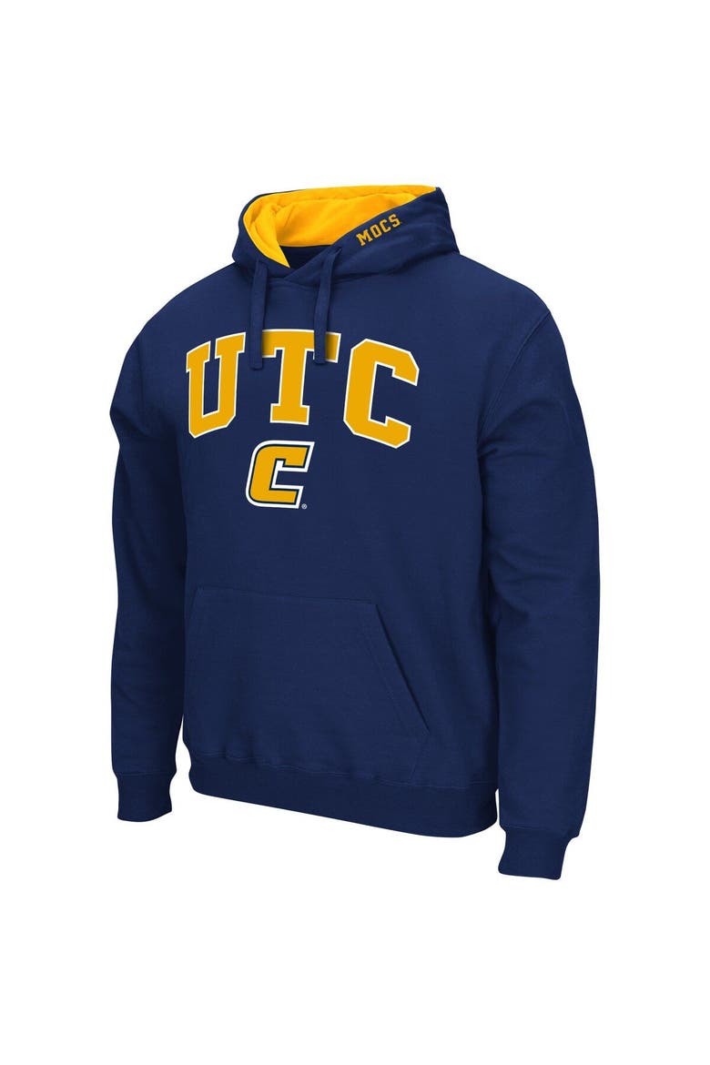 Men's Colosseum Navy Tennessee Chattanooga Mocs Arch & Logo 3.0 Pullover Hoodie, Alternate, color, Navy