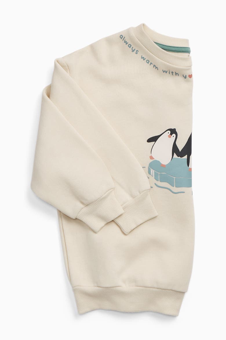 Penguin Family Placement Sweatshirt, Alternate, color, Cream