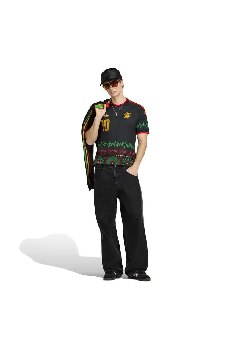 Men's adidas Bob Marley Black Jamaica National Team 2026 Away Replica Jersey, Alternate, color, Black