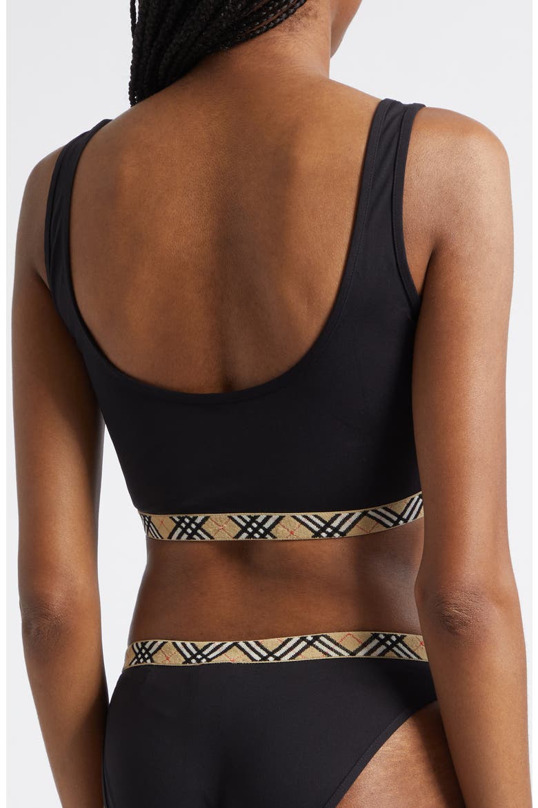 Check Trim Bikini Bottoms, Alternate, color, BLACK