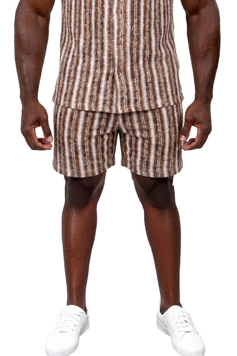 Knit Drawstring Shorts, Main, color, BROWN
