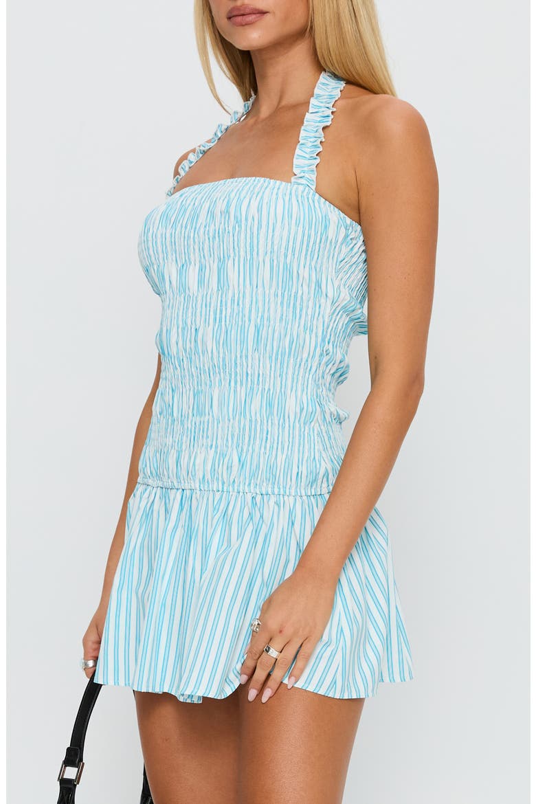 Honeybun Halter Minidress, Alternate, color, BLUE MULTI