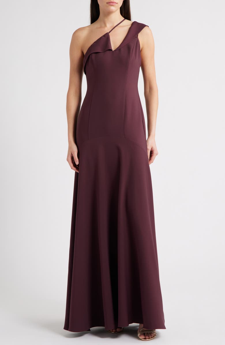 Black Halo Nairobi One-Shoulder Gown, Main, color, Oxblood