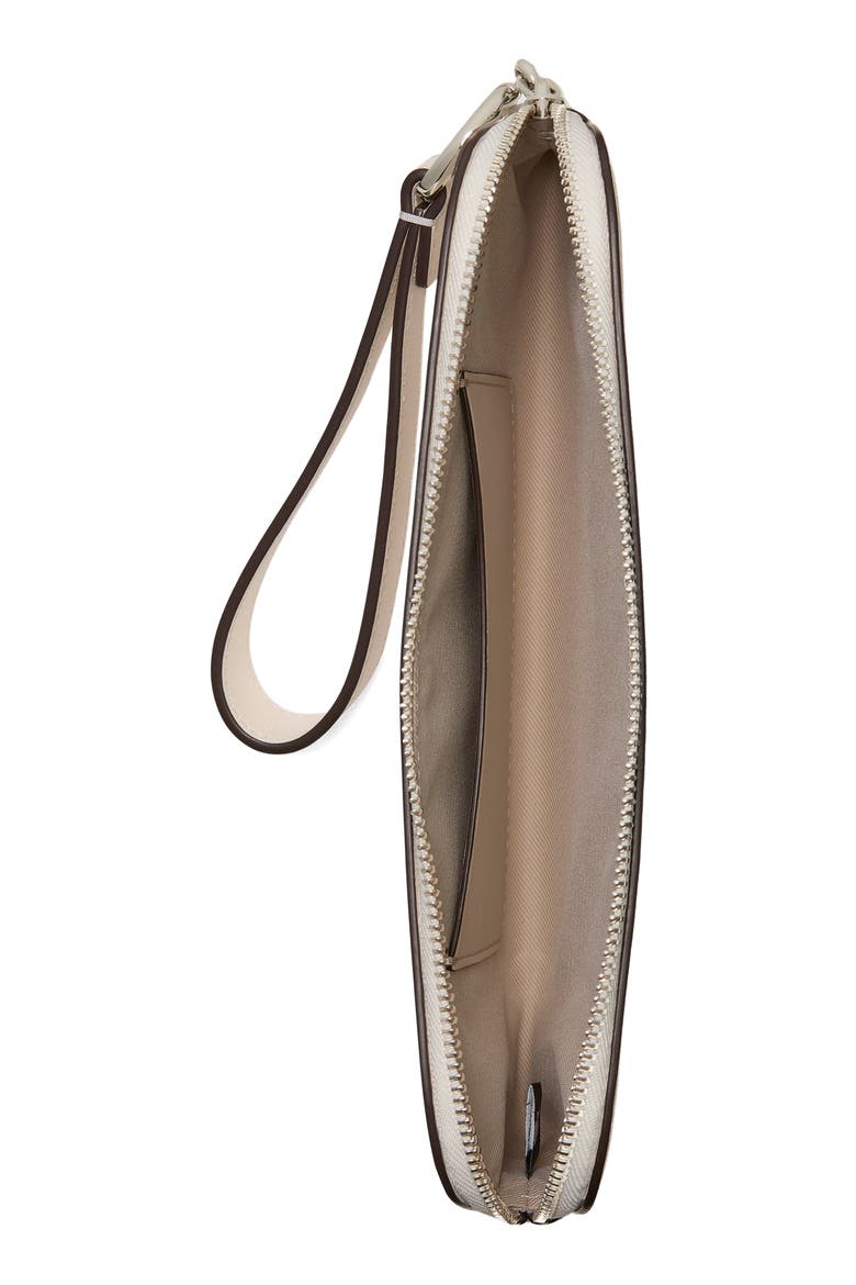 halo leather medium wristlet, Alternate, color, CREAM