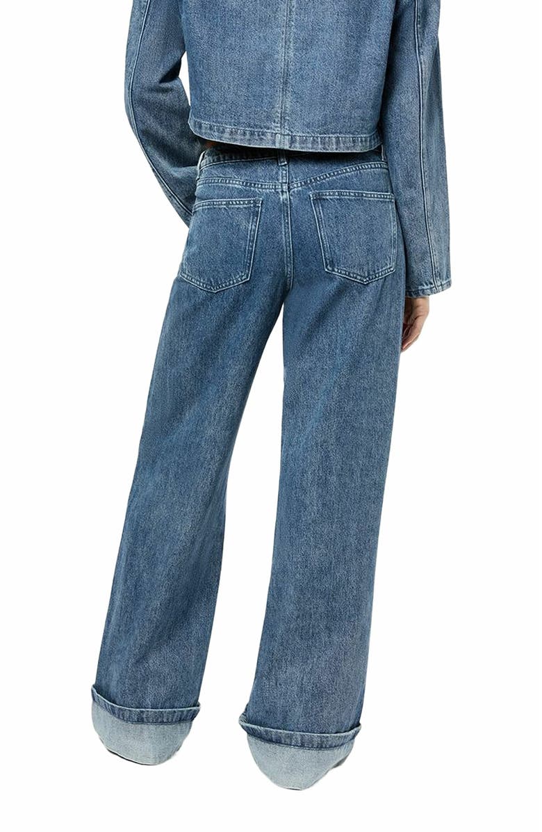 WeWoreWhat Mid Rise Cuff Straight Leg Jean, Alternate, color, 