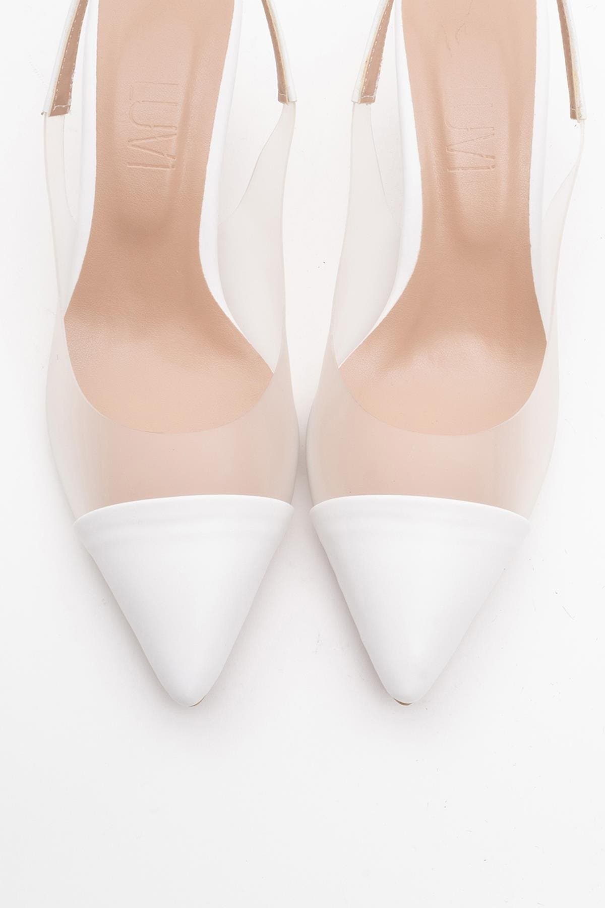 Prologue Shoes Moore Transparent Pointed Toe Pump, Alternate, color, White