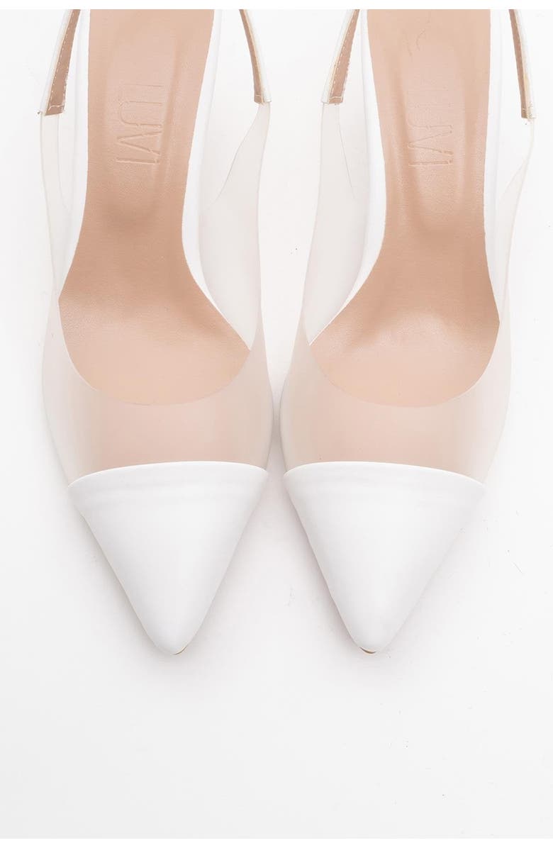 Prologue Shoes Moore Transparent Pointed Toe Pump, Alternate, color, White