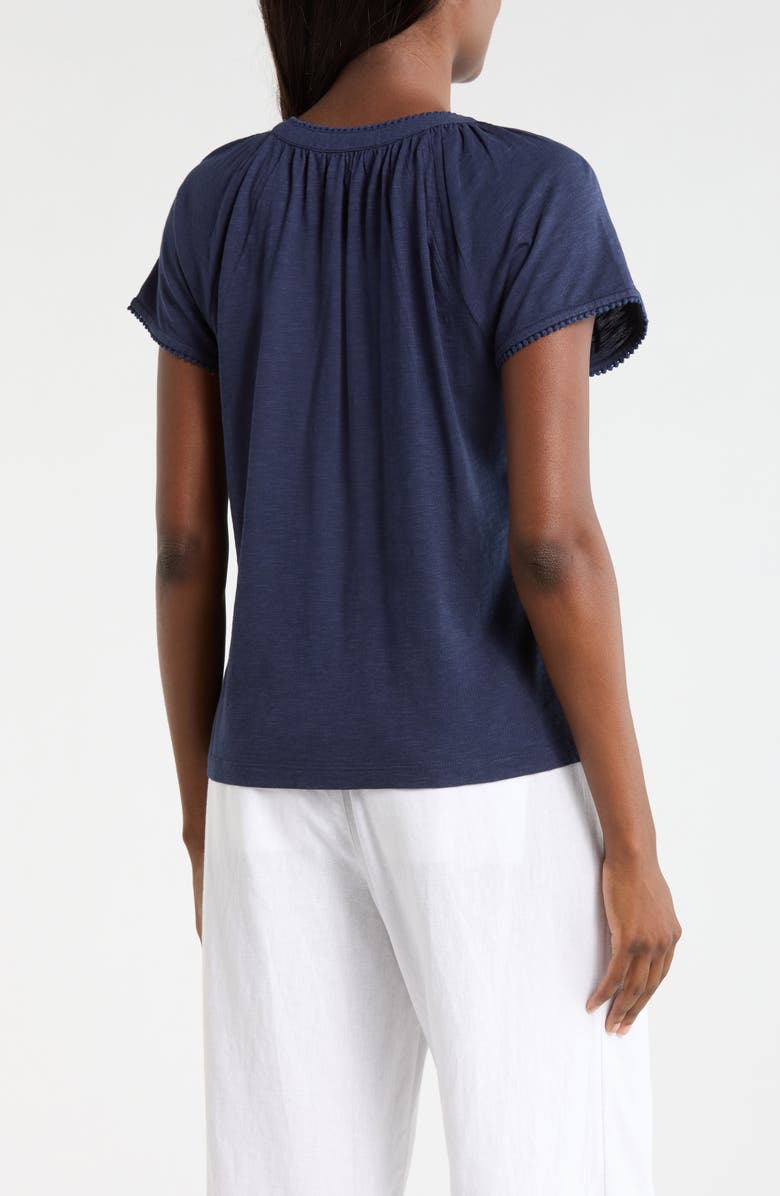 Tommy Bahama Pompom Trim T-Shirt, Alternate, color, Coastline