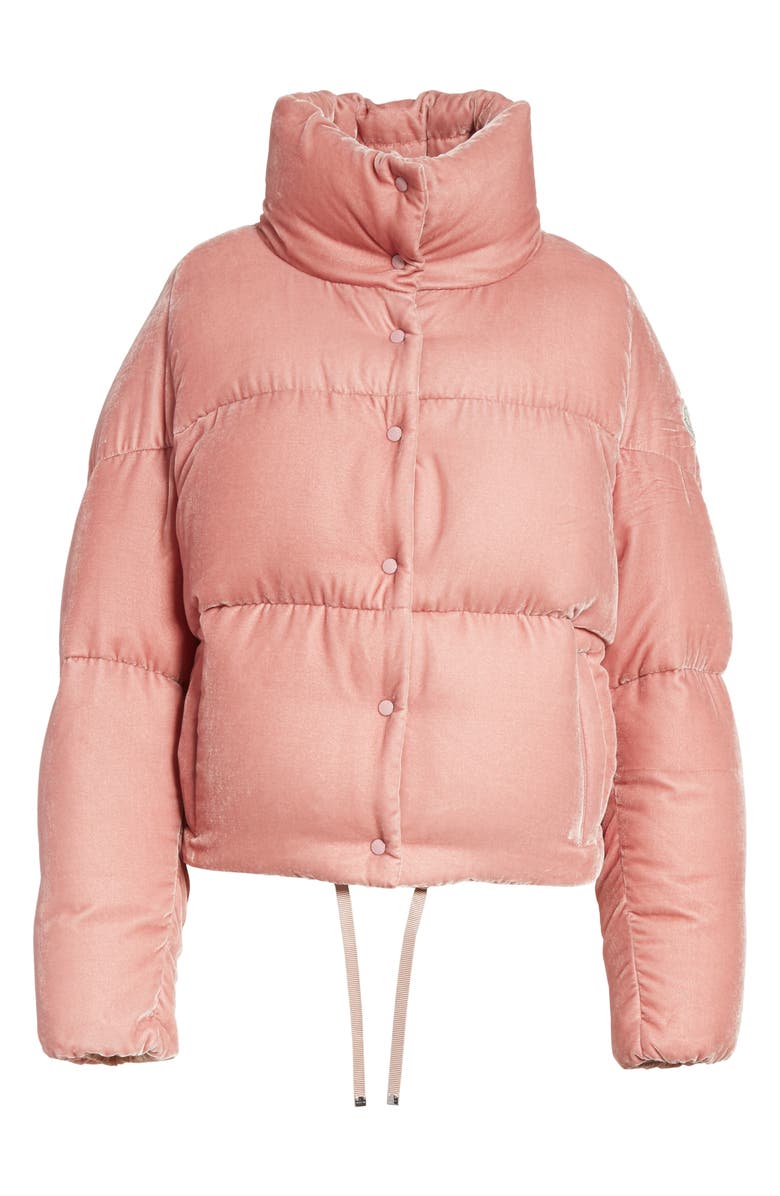 Moncler Cercis Velvet Quilted Down Puffer Coat, Alternate, color, 