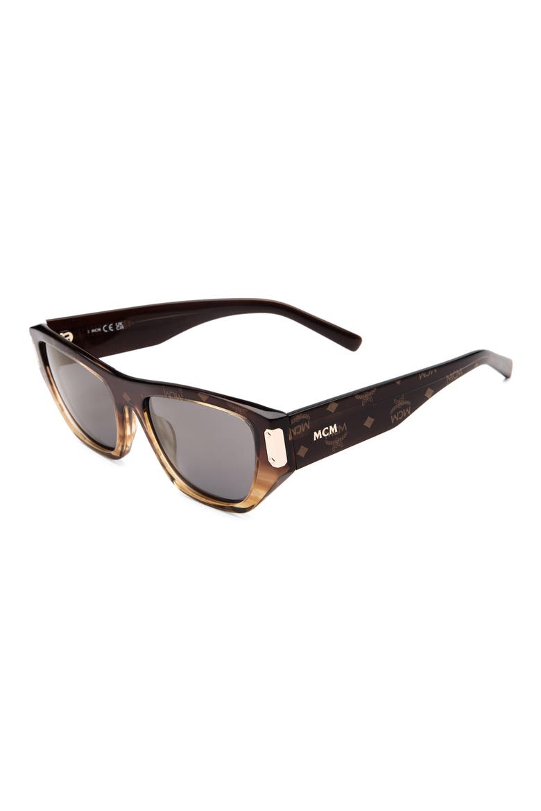 55mm Cat Eye Sunglasses, Alternate, color, BROWN SMOKE MIRROR