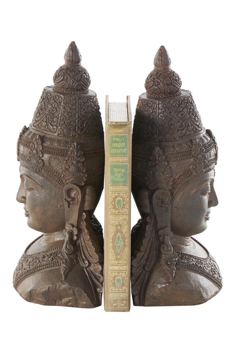 Buddha Resin Bookends, Alternate, color, BRONZE
