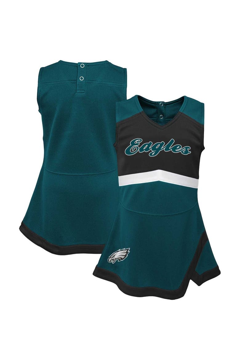 Girls Infant Green Philadelphia Eagles Cheer Captain Jumper Dress, Main, color, Green