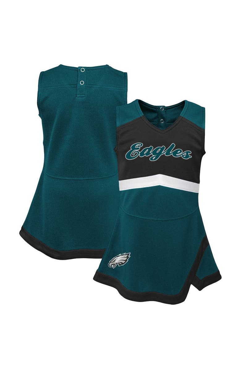 Outerstuff Girls Infant Green Philadelphia Eagles Cheer Captain Jumper Dress, Main, color, Green