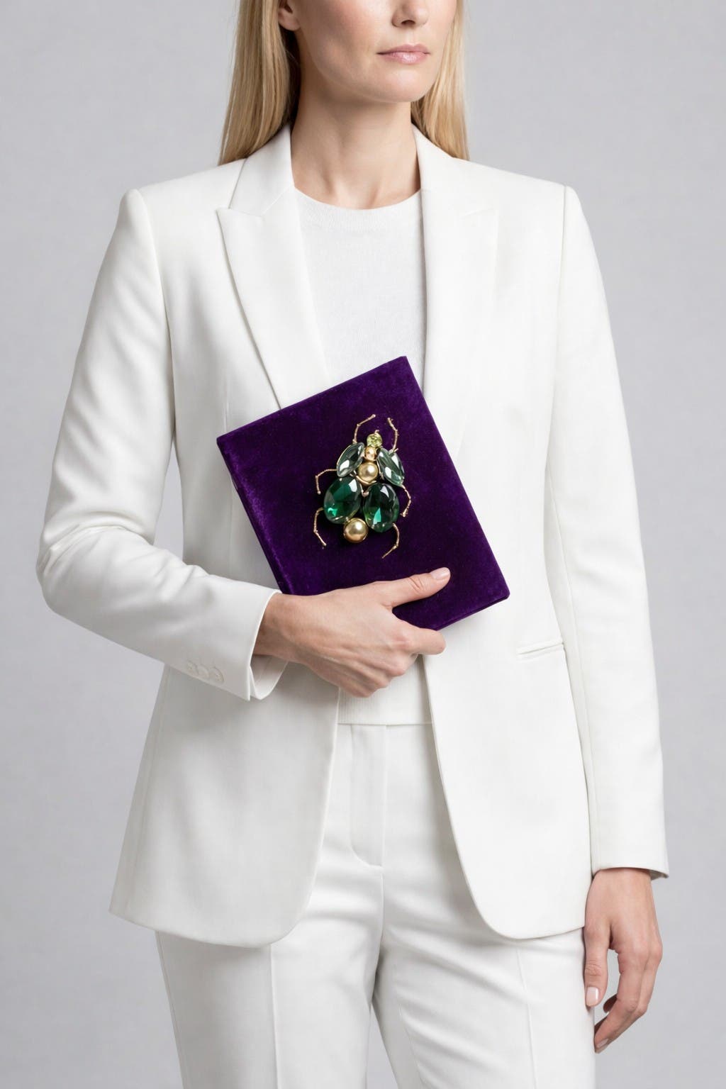 LarAllan Tofe Velvet Book Clutch, Alternate, color, Purple