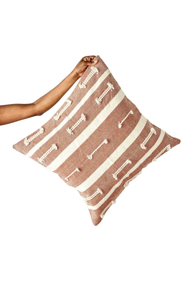 Boho Sienna Euro Sham Cotton Throw Pillow - Cover Only, Main, color, Brown