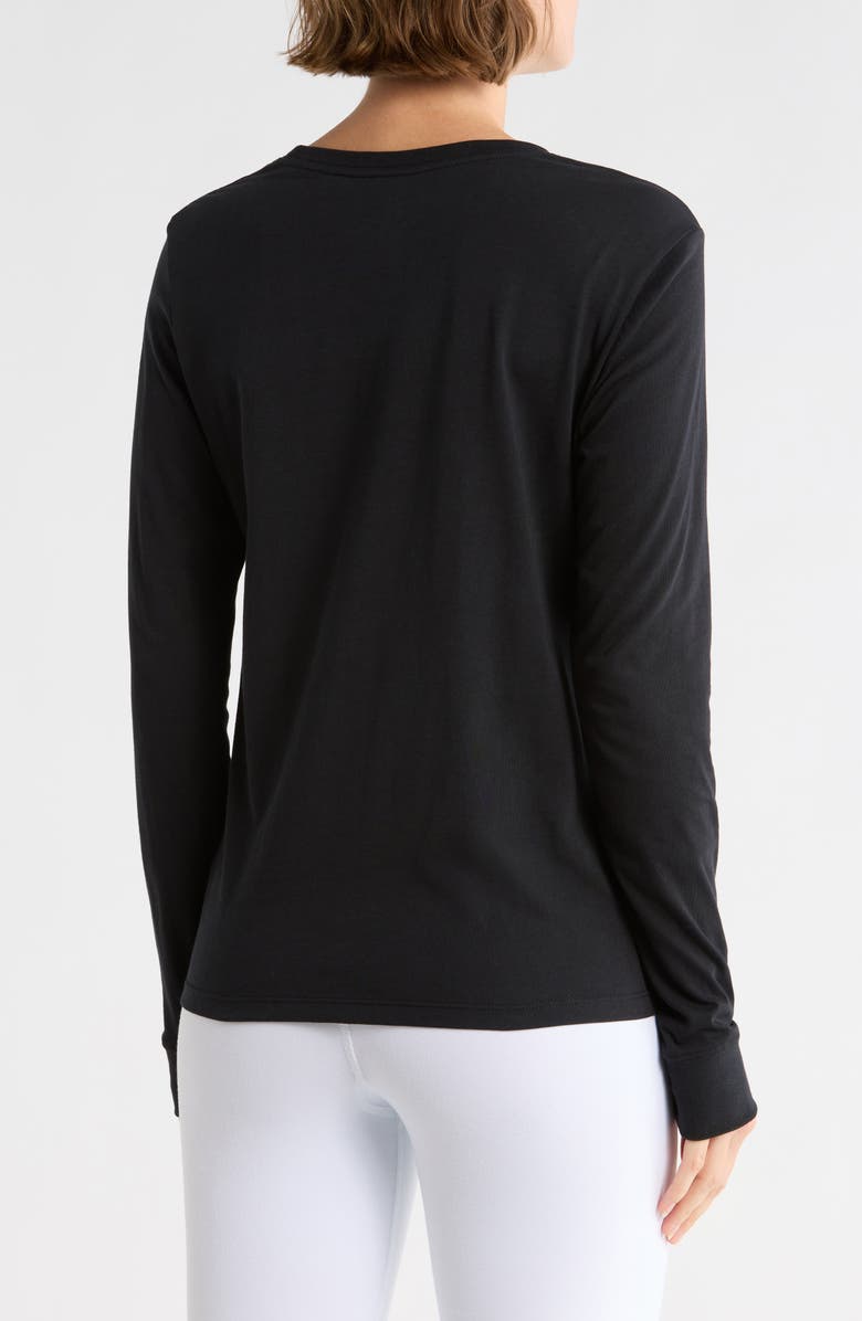 Nike Club Logo Cotton Long Sleeve Graphic T-Shirt, Alternate, color, Black/ White