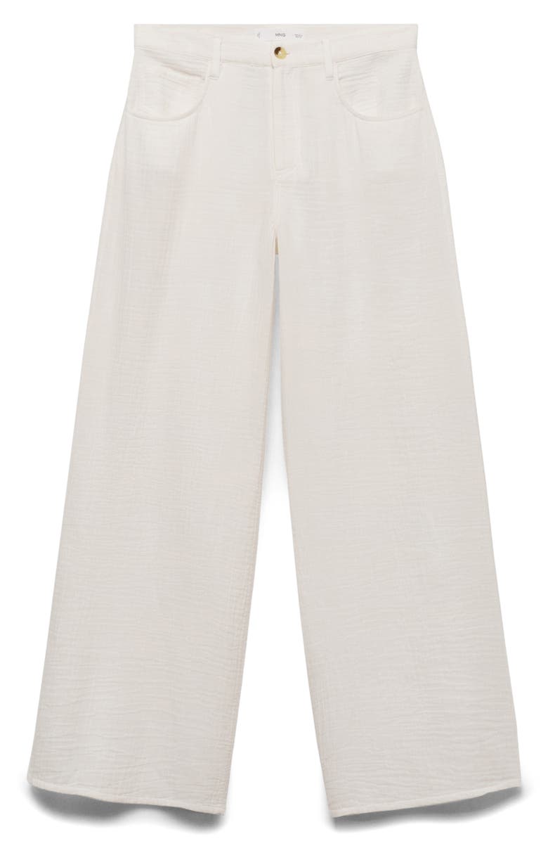 MANGO Straight Leg Cotton Pants, Main, color, White
