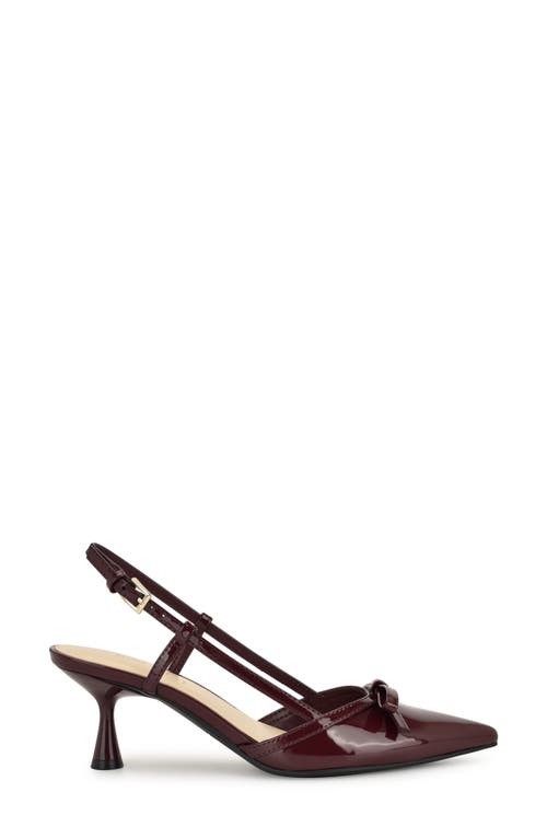Nine West Reissa Slingback Pointed Toe Pump In Burgundy