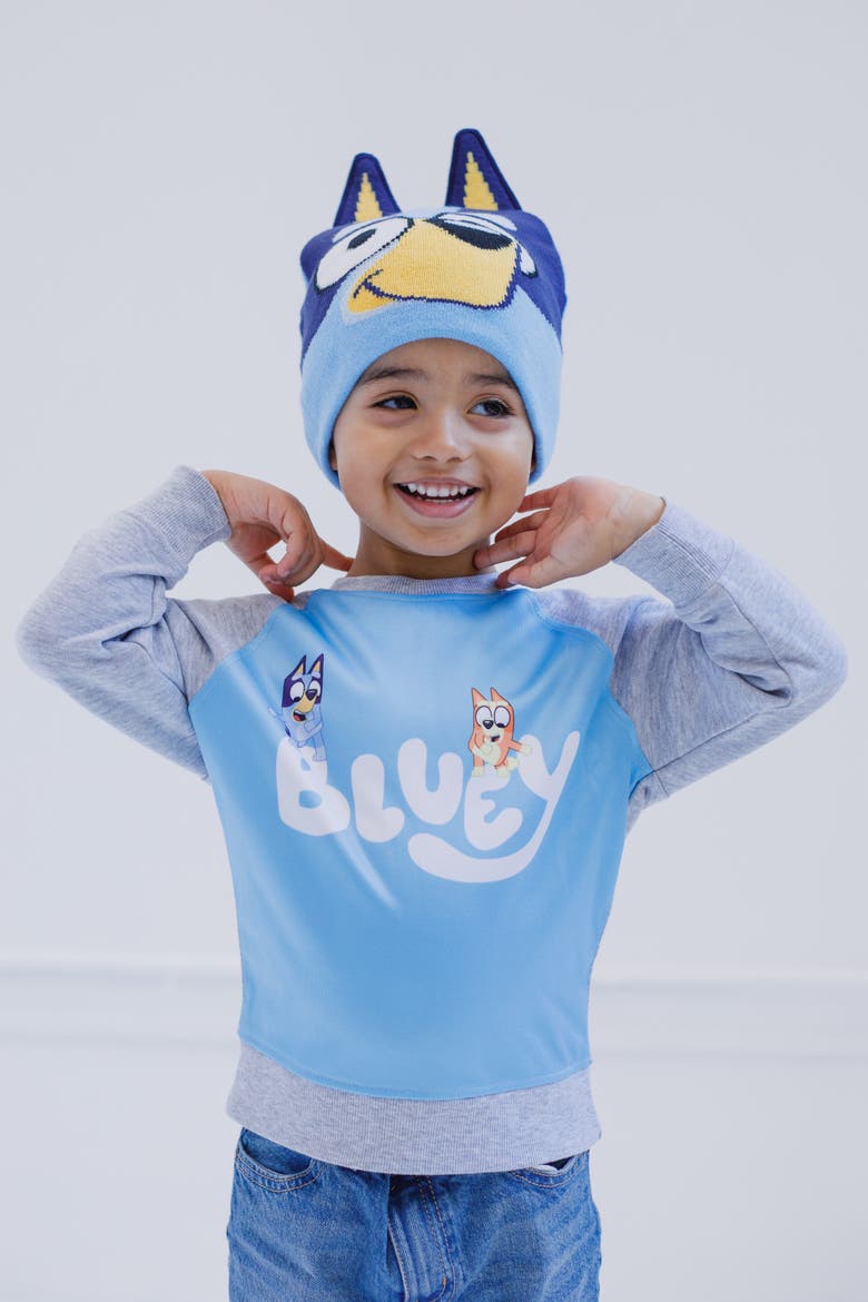 2-Piece Fleece Sweatshirt and Hat Set, Alternate, color, Lt Blue Bluey Bingo
