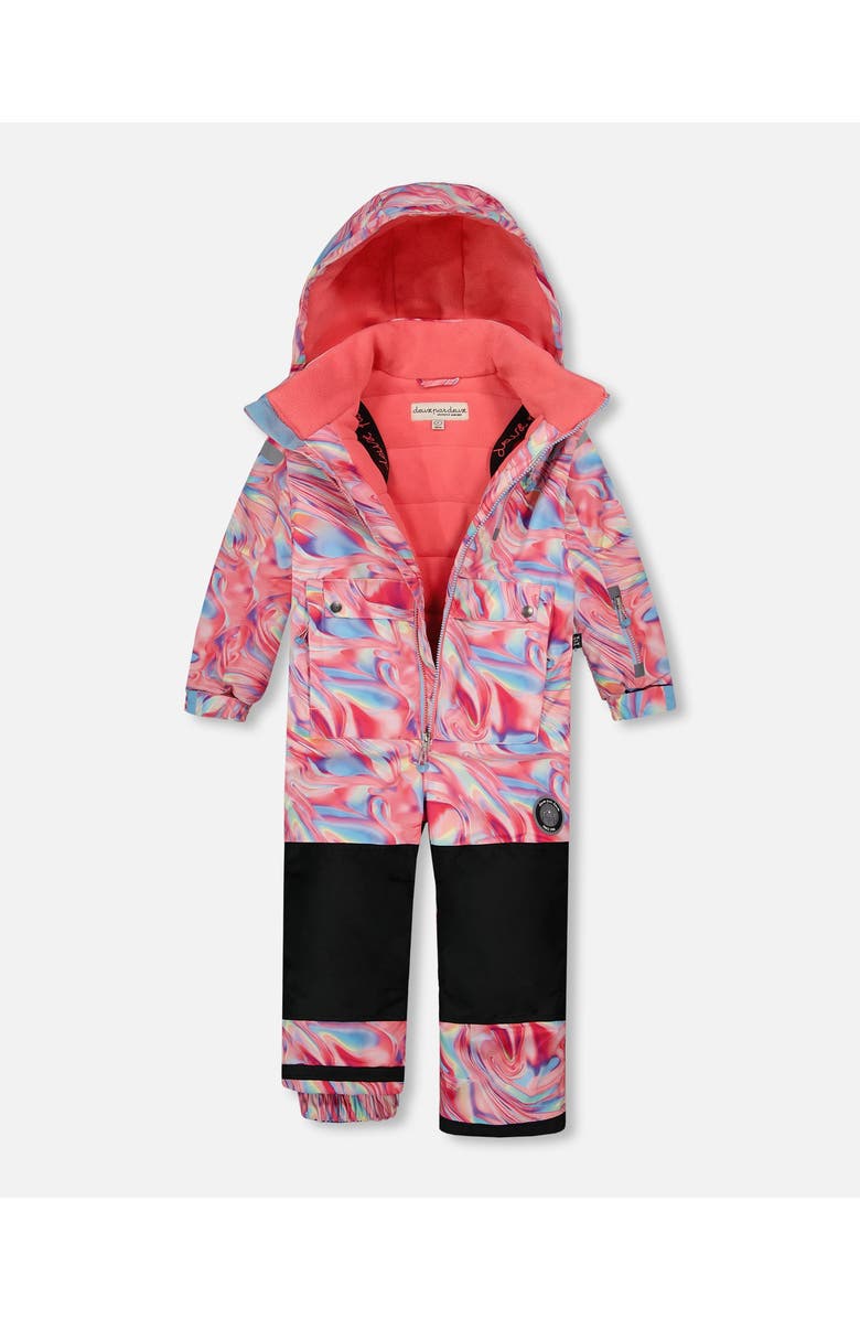Deux par Deux Girl's One Piece Snowsuit Printed Marble, Alternate, color, 