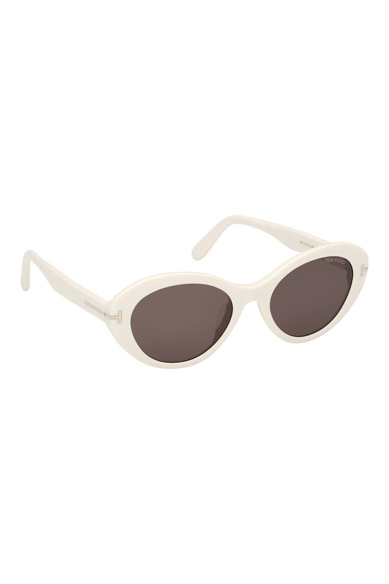 53mm Oval Sunglasses, Alternate, color, IVORY / SMOKE