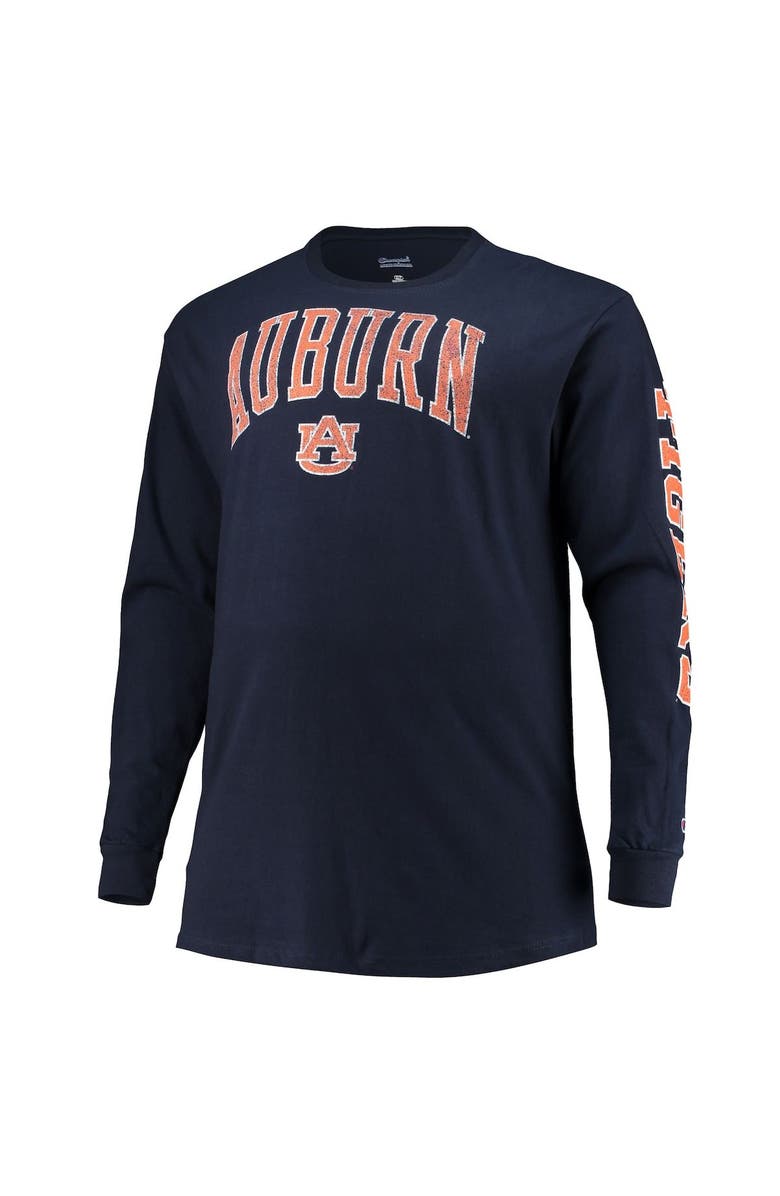 Champion Men's Champion Navy Auburn Tigers Big & Tall 2-Hit Long Sleeve T-Shirt, Alternate, color, 